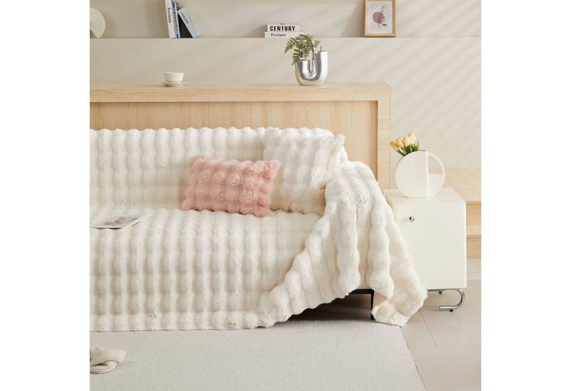 Wohndecke Kunstfelldecken Sofadecke Bubble Blanket, Polyester Fleecedecke, Decken, BTTO, Sofadecke Bubble Kaninchenfellimitat Flausch 180X180, 180X230, 180X300cm von BTTO