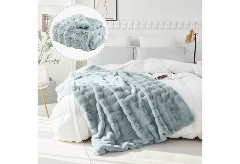 Wohndecke Sofadecke Welle Kuscheldecke Sofadecken Couchdecken, BTTO, Künstlich Kaninchenfell Felldecke Babydecke Kinderdecke von BTTO