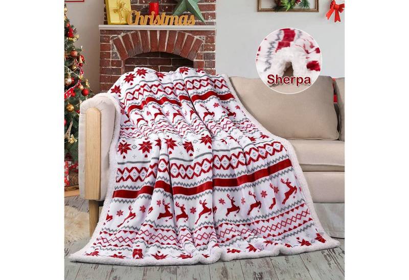 Wohndecke Weihnachten Decke,Kuscheldecke,Weihnachtsdecke Wohndecke, BTTO, Superweicher Flanell,für Wohnzimmer Geschenk Couch Sofa von BTTO