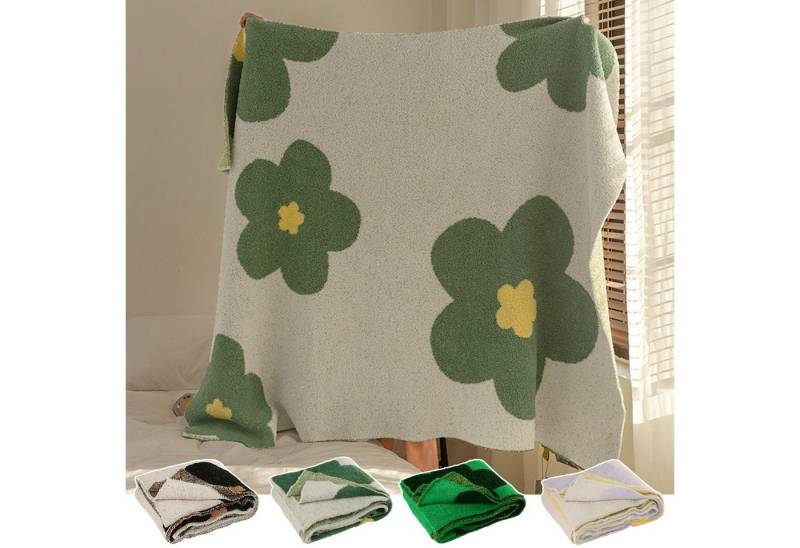 Wohndecke Wohndecken Couchdecke mit Florales Muster,130x170cm, BTTO, Decken für Sofa Tagesdecke und Couch von BTTO