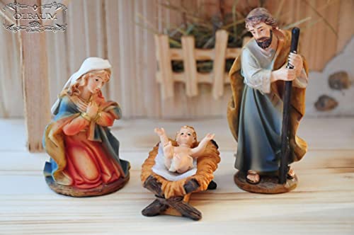 Große Premium Krippenfiguren 12 -TLG. Set, hochwertige Ausführung und feine Mimik, handbemalt je 7 cm - Premium Figuren für große Holz Weihnachtskrippe Zubehör, BTV Design XXL Maria Josef Jesus Weihn von BTV Haus & Garten