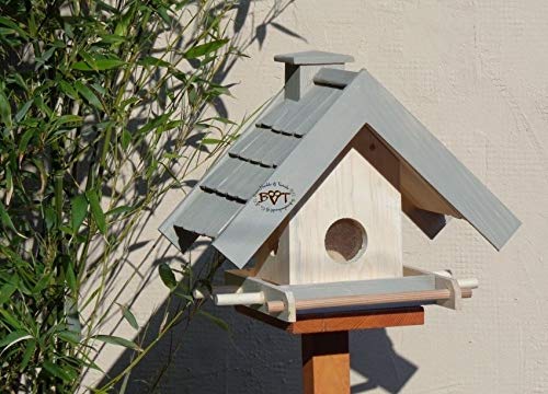 vogelhaus,mit Futterspender,K-BEL-VOWA3-grau001 Schönes Vogelhäuschen von BTV Haus & Garten