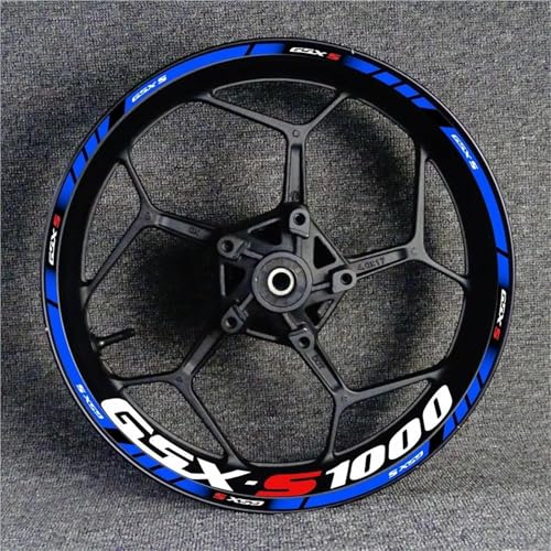 BTWSRX Radnabenaufkleber Motorrad-Felgenaufkleber, Reflektierende Felgenaufkleber Für Suzuki GSXS1000 GSX-S1000 GSX S1000, Nadelstreifen-Aufkleber Felgenaufkleber(Farbe 8) von BTWSRX