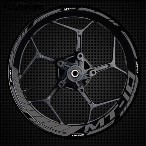 BTWSRX Radnabenaufkleber Motorrad-Felgenaufkleber, Reflektierende Felgenaufkleber Für Yamaha MT10 MT-10 MT 10 2022 17 Zoll Nadelstreifen-Aufkleber Felgenaufkleber(Farbe 10) von BTWSRX