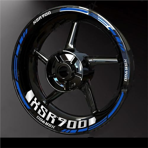 BTWSRX Radnabenaufkleber Motorrad-Felgenaufkleber, Reflektierende Felgenaufkleber Für Yamaha XSR900 XSR 900 17 Zoll Nadelstreifen-Aufkleber Felgenaufkleber(Farbe 1) von BTWSRX