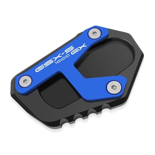 BTWSRX Seitenständerplatte Motorrad Seitenständerplatte Für Suzuki Gsxs1000gx GSXS 1000GX 2024 Ständer Pad Fußverlängerungsstützpolster Kickstand-Verlängerungspad(Blau) von BTWSRX