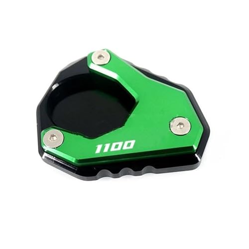 BTWSRX Seitenständerplatte Motorrad Ständer Fuß Pad Für Kawasaki Für NINJA1100SX Für Ninja 1100SX Für NINJA1100 SX 2025 Seite Stehen Vergrößern Pad Platte Kickstand-Verlängerungspad(Grün) von BTWSRX