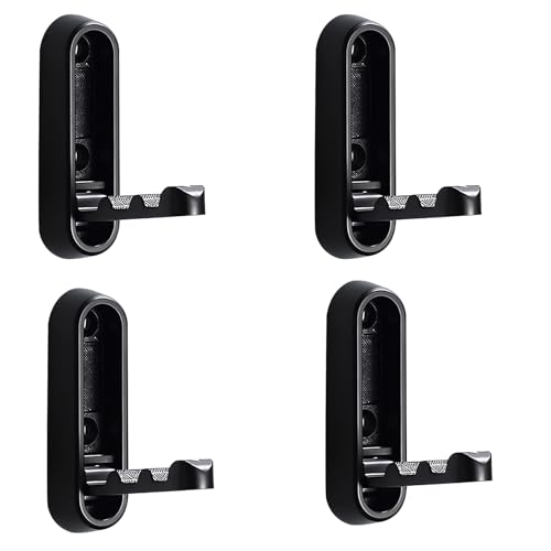 BTWYU Wandhaken 4 Stück klappbare Wandhaken, Garderobenständer aus Zinklegierung for Aufhängen von Bademänteln(Black,Round) von BTWYU