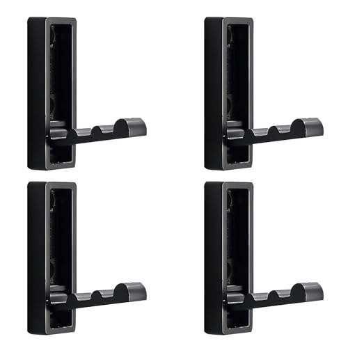 BTWYU Wandhaken 4 Stück klappbare Wandhaken, Garderobenständer aus Zinklegierung for Aufhängen von Bademänteln(Black,Square) von BTWYU