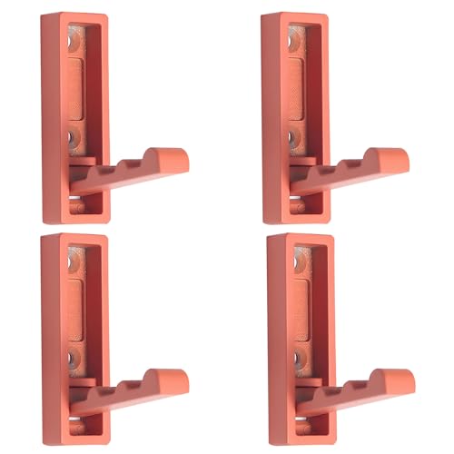 BTWYU Wandhaken 4 Stück klappbare Wandhaken, Garderobenständer aus Zinklegierung for Aufhängen von Bademänteln(Orange,Square) von BTWYU