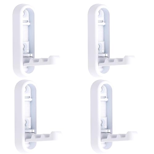 BTWYU Wandhaken 4 Stück klappbare Wandhaken, Garderobenständer aus Zinklegierung for Aufhängen von Bademänteln(White,Round) von BTWYU