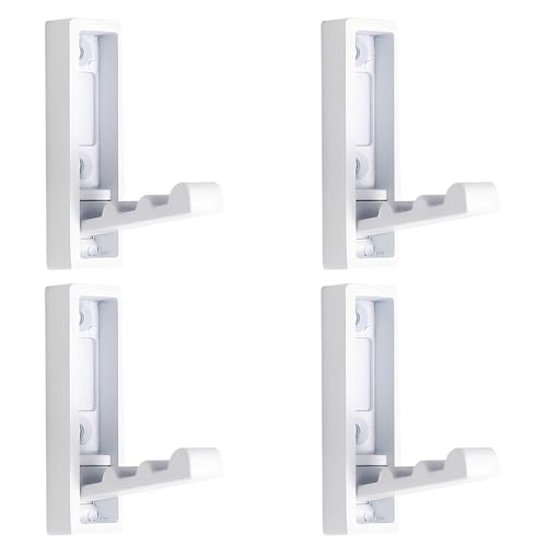 BTWYU Wandhaken 4 Stück klappbare Wandhaken, Garderobenständer aus Zinklegierung for Aufhängen von Bademänteln(White,Square) von BTWYU