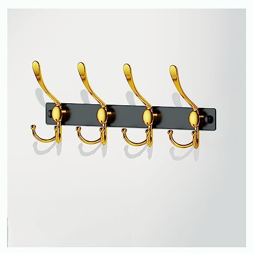 BTWYU Wandhaken Garderobenständer zur Wandmontage – Robuster Kleiderhaken aus Edelstahl und Metall(4hooks) von BTWYU