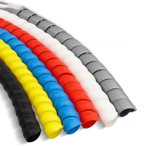 Kabelschutzspirale,Kabelabdeckung Spiralschutz, 1 Meter Kabelhülle, Kabelhülsen, Spiralwickelbänder, buntes, flammhemmendes Wickelrohr, Spiralbänder Wickeln Kabel(White,88MM*1M) von BTWYU