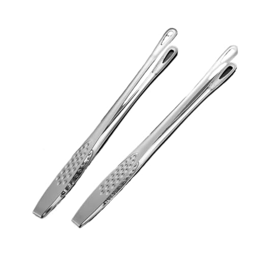 Kochzange Stahl Lebensmittel Zange Liefert Metall Premium Edelstahl Locking Steak(2pcs) von BTWYU