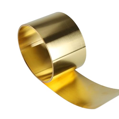 Metallfolienrolle,Metallfolienblatt H62 Brass Foil Roll Brass Strip Thickness 0.3Mm, Length 1 Meter Suitable for DIY Cutting Crafts Making(0.3x100x1000mm) von BTWYU