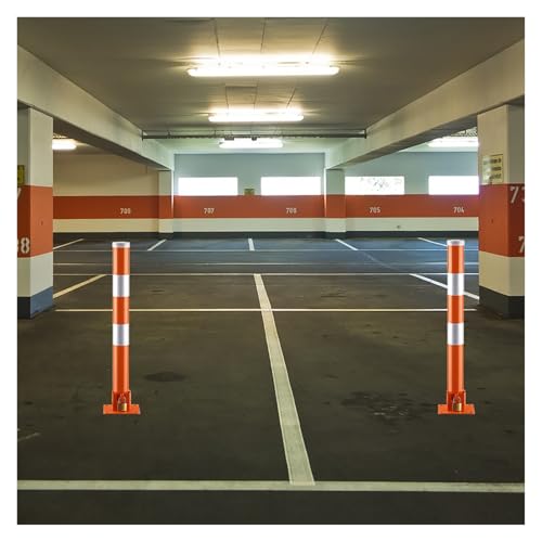 Parkschranke 2er-Pack Hotelauto-Sicherheitspollerpfosten for Parkplätze, faltbarer Parkplatz-Absperrpfosten von BTWYU