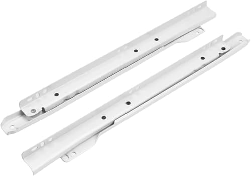 Schubladenführungen 1 Paar Stumm Zwei Abschnitt Schrank Schienen Laufrolle Gleitschiene(16inch-40cm) von BTWYU
