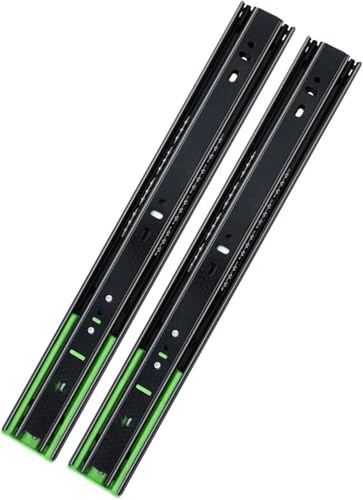 Schubladenführungen 10-16 Zoll 1 Paar Dämpfung Puffer Schiene Rutsche Schrank Schublade Track Guide(12 Inch) von BTWYU