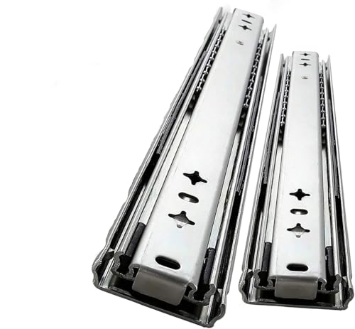 Schubladenführungen 2Pcs Heavy Duty Industrielle Rutschen Schienen Kugellager 3-Abschnitte Teleskop(28Inch/700mm) von BTWYU