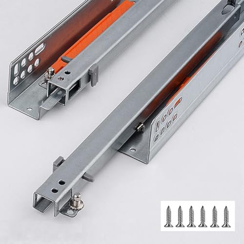 Schubladenführungen Versteckte Puffer-/Rückprallschiene for Computertastatur-Garderobe(Three Stage Rebound,500mm) von BTWYU