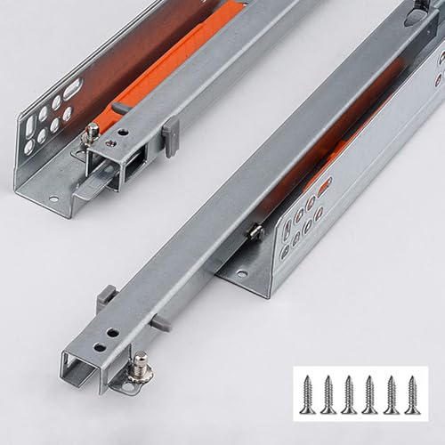 Schubladenführungen Versteckte Puffer-/Rückprallschiene for Computertastatur-Garderobe(Two Stage Rebound,500mm) von BTWYU