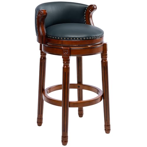 BTYJLEBE Barhocker Echt Leder 360° Drehbar mit Bequeme Ergonomische Rückenlehne und Kuhfell Gepolstert Vintage Atürlicher Holzrahmen Retro BTYJLEBE Barhocker Echt Leder 360° Drehbar mit Bequeme Ergonomische Rückenlehne und Kuhfell Gepolstert Vintage Atürlicher Holzrahmen Retro von BTYJLEBE