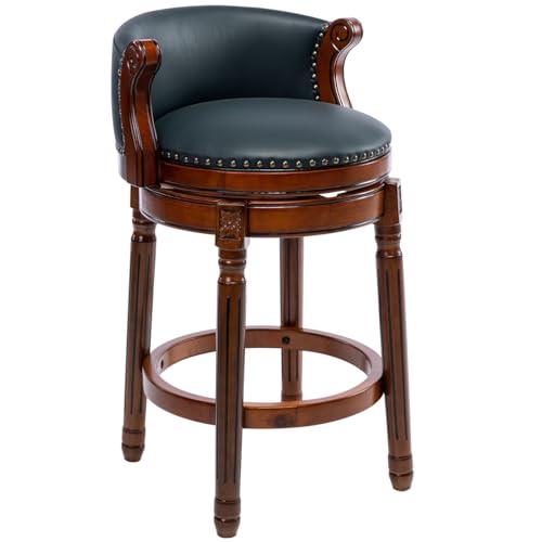 BTYJLEBE Barhocker Echt Leder 360° Drehbar mit Bequeme Ergonomische Rückenlehne und Kuhfell Gepolstert Vintage Atürlicher Holzrahmen Retro BTYJLEBE Barhocker Echt Leder 360° Drehbar mit Bequeme Ergonomische Rückenlehne und Kuhfell Gepolstert Vintage Atürlicher Holzrahmen Retro von BTYJLEBE