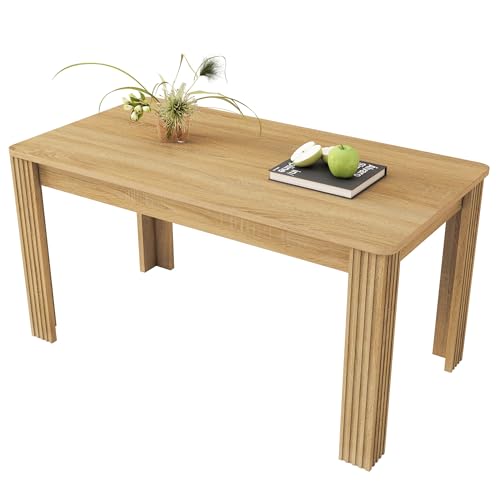 BTYJLEBE Esstisch, Rechteckiger Esszimmertische, Küchentisch aus Holz Tragend 130 kg Moderner und Einfacher Stil Kitchen Table Geeignet für Wohnzimmer Küchen, Holz（116 × 65 × 75 cm） von BTYJLEBE