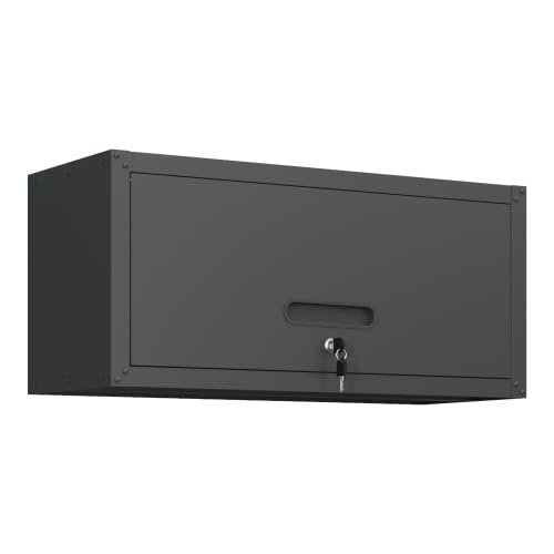 BTYJLEBE Metall-Wandschrank【DIN EN 1090-1 Norm】 Workshop-Werkzeugschrank mit 1 abschließbarem Flip-Top-Türfeld, geeignet für Metalllagerschränke in Workshops und Lagerräumen von BTYJLEBE