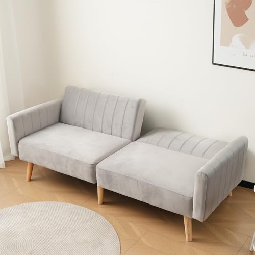 BTYJLEBE Schlafsofa 3-in-1 Klappsofa mit Schlaffunktion Bettfunktion Wandelbares Gästebett 178 cm Breit Schlafcouch Gummiholzbeine Sofa Verstellbare Rückenlehne Couch Schaum Grau BTYJLEBE Schlafsofa 3-in-1 Klappsofa mit Schlaffunktion Bettfunktion Wandelbares Gästebett 178 cm Breit Schlafcouch Gummiholzbeine Sofa Verstellbare Rückenlehne Couch Schaum Grau von BTYJLEBE