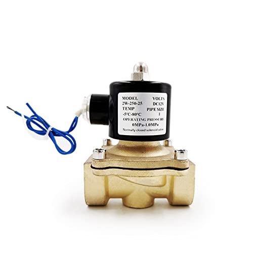 1/4" 3/8" 1/2" 3/4" 1" Elektrisches Magnetventil DN8 DN10 DN15 DN20 DN25 N/C Pneumatikventil for Wasser Öl Luft 12V/24V/220V/110V(Schwarz,DN25) von BTYKUYOO