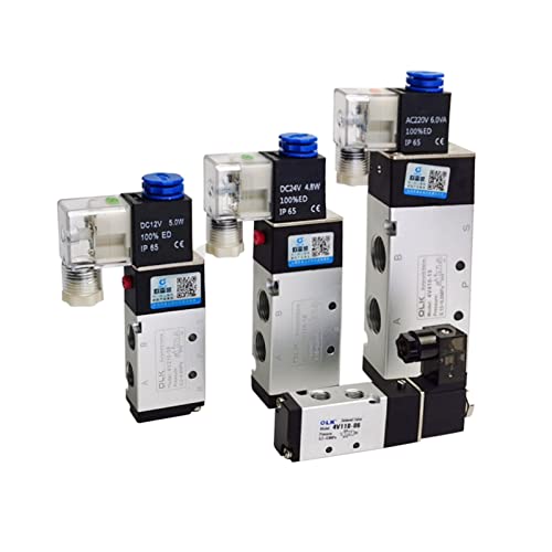 4V210-08 4v110-06 Pneumatisches 5-Wege-Luftventil 5/2 elektromagnetisches DC12V DC24V Magnetventil-Controller AC110V AC220V 4V310-10(4v410-15,AC110V) von BTYKUYOO