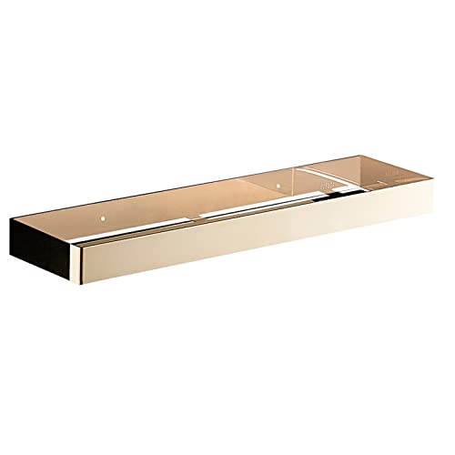 BTYKUYOO Badezimmerregal ohne Bohren, Badewannenregal, selbstklebendes Duschregal mit Haken, Wandhalterung, Edelstahl for Toilette, Küche, Gold, 40 cm(60cm) von BTYKUYOO