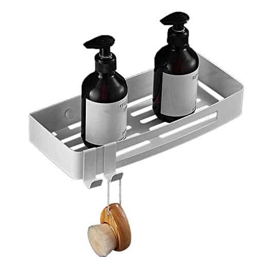 BTYKUYOO Badezimmerregale Wandmontiertes Badewannenregal mit Haken Badezimmerregal Edelstahl Kein Bohren Klebstoff for Badezimmer Toilette - 2 Ebenen(1 Story) von BTYKUYOO