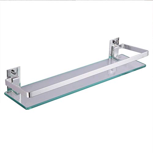 BTYKUYOO Edelstahl-Regal, Duschkorb, gehärtetes Glas, wasserdicht, Badezimmermontage, Aufbewahrungsbecken, Einzelregal for Schlafsaal, Hotel, 70 cm(40cm) von BTYKUYOO