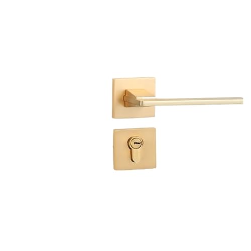 BTYKUYOO Gold Hause Türschloss Schlafzimmer Innen Zink-Legierung Leise Split Lock Raum Aluminium Massivholz Möbel Hardware(F X385845 Silent) von BTYKUYOO