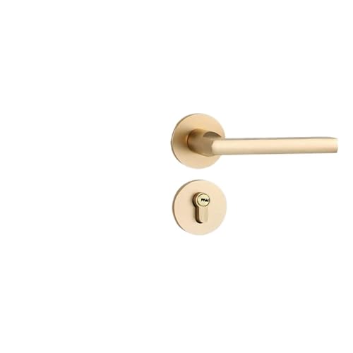 BTYKUYOO Gold Hause Türschloss Schlafzimmer Innen Zink-Legierung Leise Split Lock Raum Aluminium Massivholz Möbel Hardware(Y355845 Silent) von BTYKUYOO