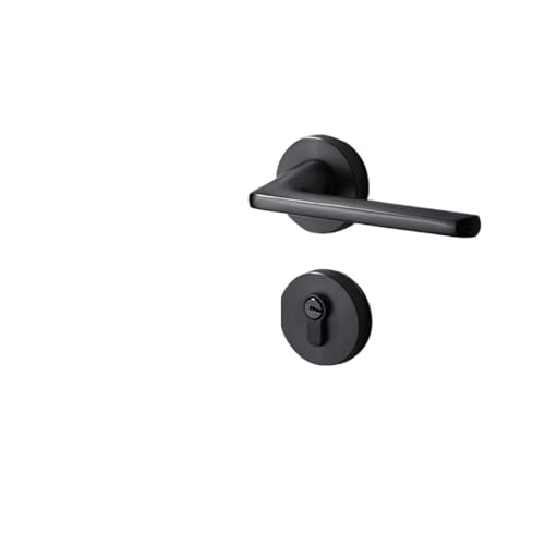 BTYKUYOO Innen Haushalt Türschloss Leise Badezimmer Holztür Split Lock Schlafzimmer Magnetische Schwarz Engineering Türgriff(Yahei C Type) von BTYKUYOO