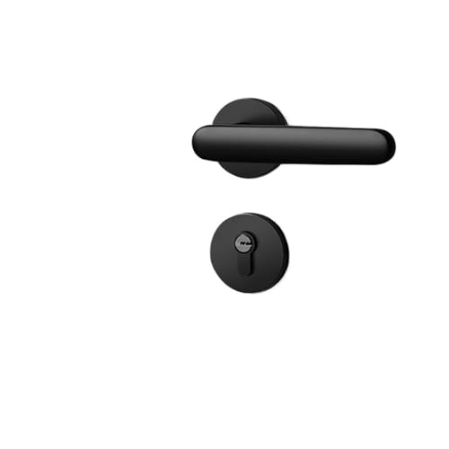 BTYKUYOO Innen Haushalt Türschloss Leise Badezimmer Holztür Split Lock Schlafzimmer Magnetische Schwarz Engineering Türgriff(Yahei F Type) von BTYKUYOO