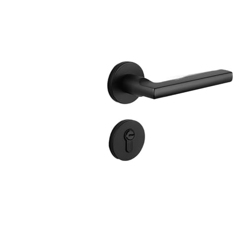 BTYKUYOO Innen Haushalt Türschloss Leise Badezimmer Holztür Split Lock Schlafzimmer Magnetische Schwarz Engineering Türgriff(Yahei Model A) von BTYKUYOO