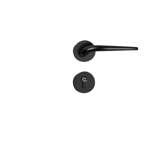 BTYKUYOO Innen Haushalt Türschloss Leise Badezimmer Holztür Split Lock Schlafzimmer Magnetische Schwarz Engineering Türgriff(Yahei Model I) von BTYKUYOO
