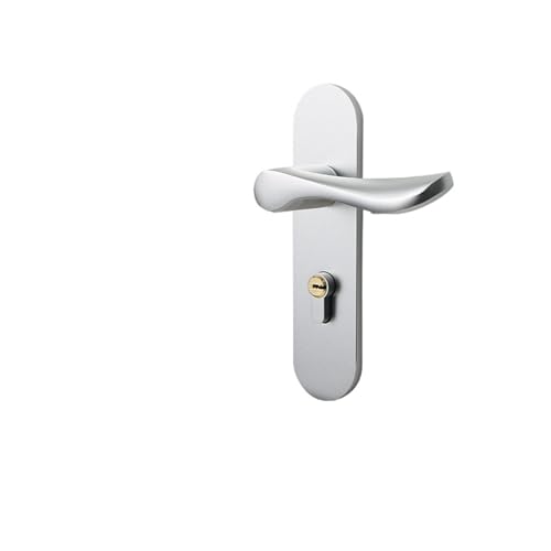 BTYKUYOO Innen Holz Türschloss Haushalt Stille Mechanische Griff Lock Zimmer Raum Aluminium Split Lock Nordic Schlafzimmer Türschloss(Sand White M Model) von BTYKUYOO
