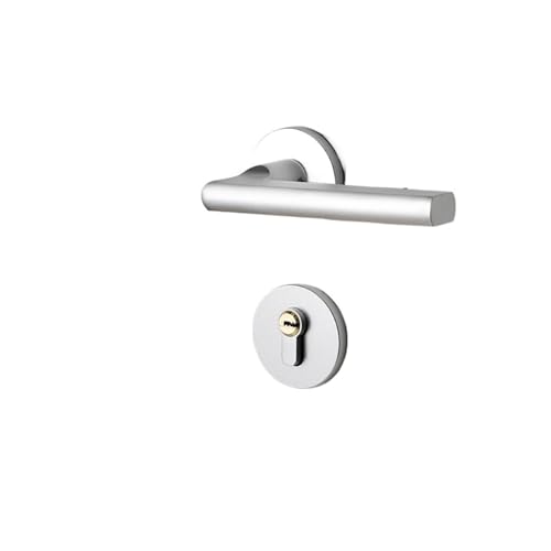 BTYKUYOO Innen Holz Türschloss Haushalt Stille Mechanische Griff Lock Zimmer Raum Aluminium Split Lock Nordic Schlafzimmer Türschloss(Sand White Type A) von BTYKUYOO