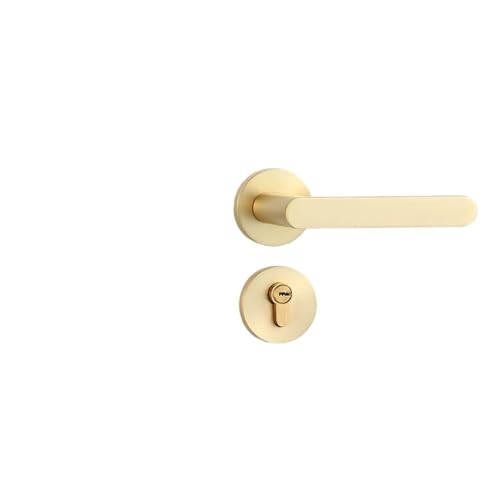 BTYKUYOO Schwarz Haushalt Zink-Legierung Massivholz Schlafzimmer Stille Moderne Einfache Schlafzimmer Magnetische Split Lock Hardware Türschloss(Brushed Gold 5845 Magnetic) von BTYKUYOO