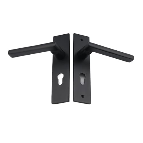 BTYKUYOO Schwarzes Innenholztür-Oxid-Aluminium-Split-Schloss Badezimmer-WC-Silent-Engineering-Schloss Space Aluminium Schlafzimmer-Griffschloss(Y01 01 58 Reverse Insertion Lock) von BTYKUYOO