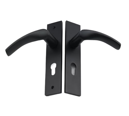 BTYKUYOO Schwarzes Innenholztür-Oxid-Aluminium-Split-Schloss Badezimmer-WC-Silent-Engineering-Schloss Space Aluminium Schlafzimmer-Griffschloss(Y01 03 58 Reverse Insertion Lock) von BTYKUYOO