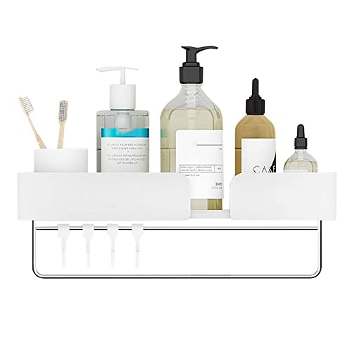 BTYKUYOO Schwebende Regale Wandmontiertes Badezimmerregal Klebende Badezimmerregale Kein Bohren Rostfreier Raum Aluminium for Küche und Bad-Schwarz C_50CM(White D,30CM) von BTYKUYOO