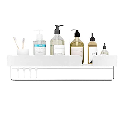 BTYKUYOO Schwebende Regale Wandmontiertes Badezimmerregal Klebende Badezimmerregale Kein Bohren Rostfreier Raum Aluminium for Küche und Bad-Schwarz C_50CM(White D,40CM) von BTYKUYOO