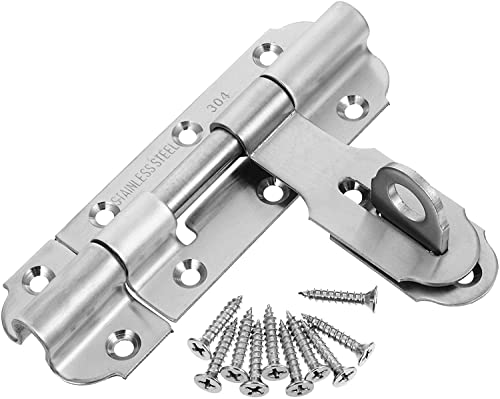 BTYKUYOO Torriegel, Schubriegel Türschloss Haspe Schubriegel Türschloss Haspe, Torriegel, Set Barrel Bolt Lock Türsicherheitsschloss Fenster Türriegel Türriegel mit Schloss 13. 5X10cm von BTYKUYOO